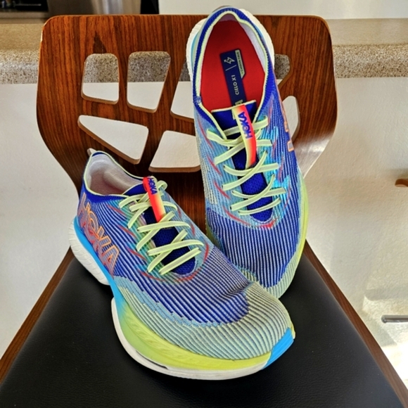 Hoka Cielo X1 Carbon Fiber Plate Evening Sky/Lettuce Ultra-Fast Road Racer Shoes - Picture 7 of 10